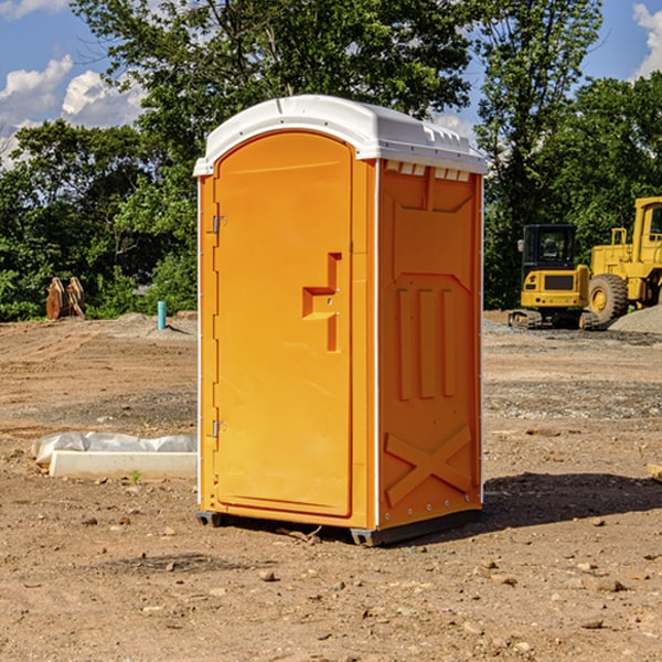 how often are the porta potties cleaned and serviced during a rental period in Camas County